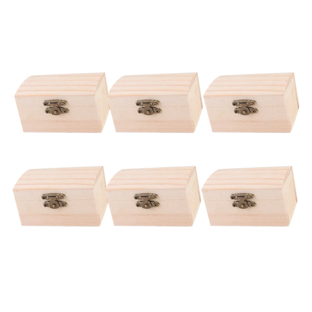 

6Pcs Wooden Storage Box Natural Craft Case for Jewelry Organizer DIY Keepsake Holder Small Items Desktop Display Sundries