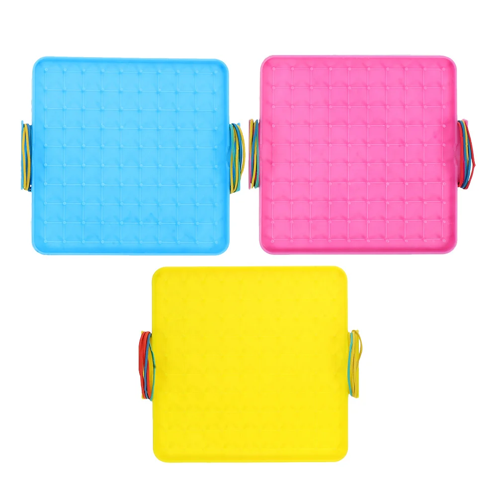 3 szt. Dwustronne tablice geometryczne dla dzieci 16 cm, pomoce matematyczne, gumki recepturki, graficzne pomoce edukacyjne do klasy, nauka Montessori