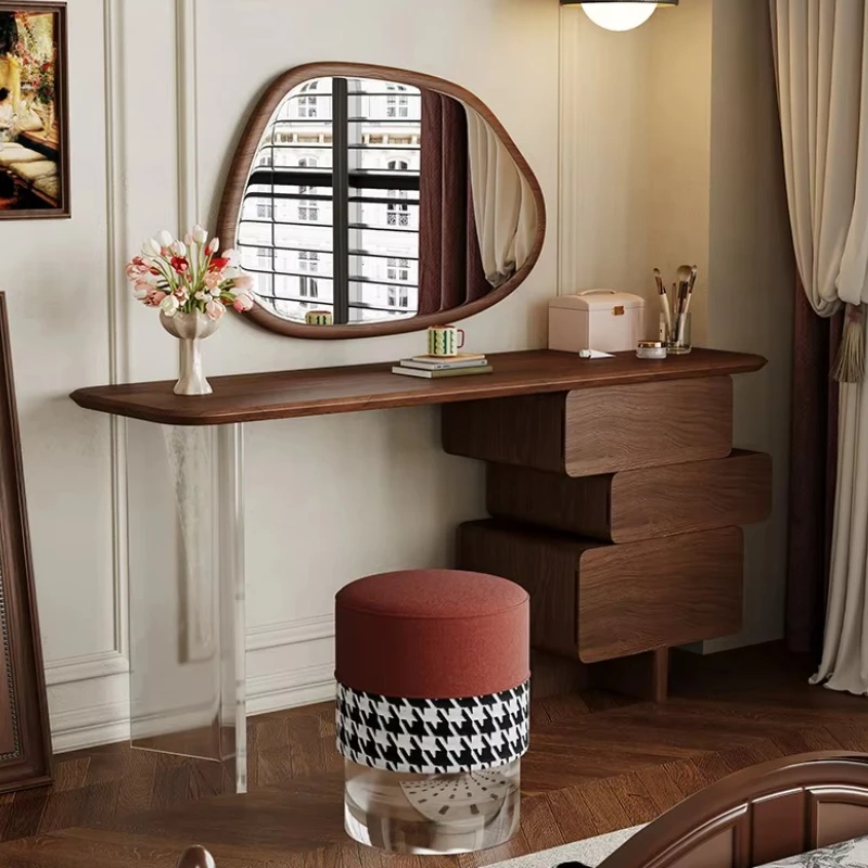 

French Retro Style Solid Wood Dressing Table Retractable Luxury Dressing Table Bedroom Nordic Comoda Do Quarto Furniture Home