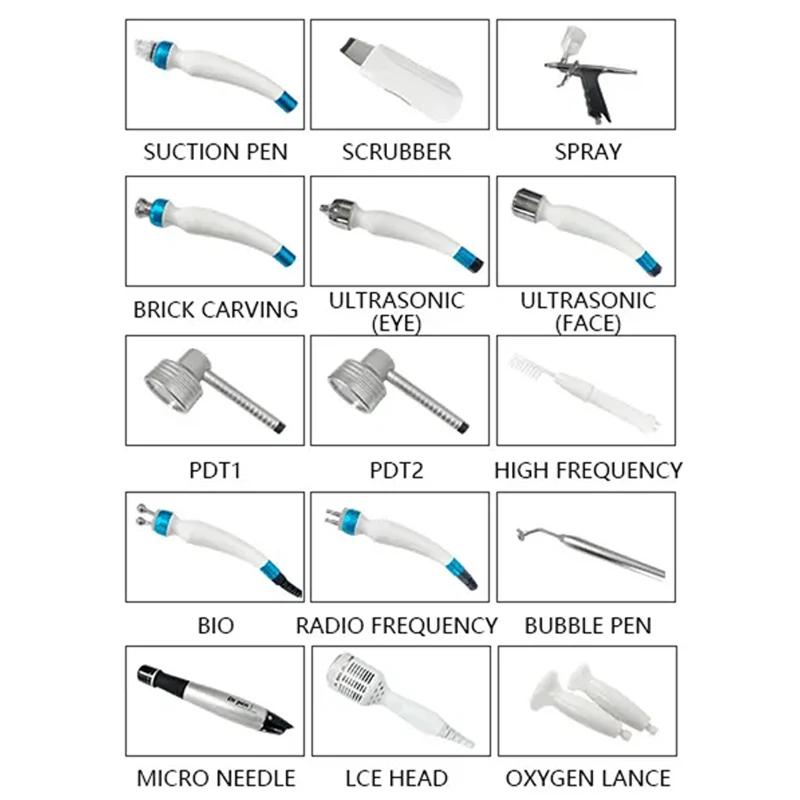 14 in 1 Hydrofacial Skin Management Machine Ultrasonic Face Lifting Water Peeling Deep Cleansing Oxygen Rejuvenation Spa Device