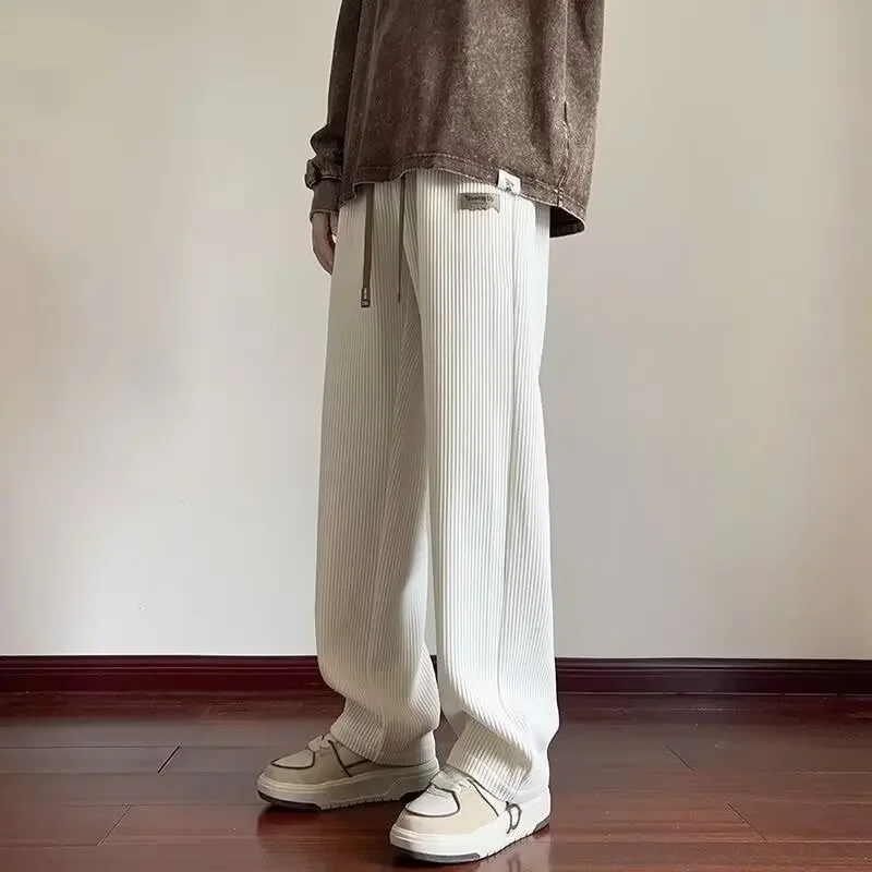Draped Corduroy Pants Men Loose Japanese Retro Casual Pants Spring Autumn Tide Hundred Straight Sweatpants Worker Homewear Pants