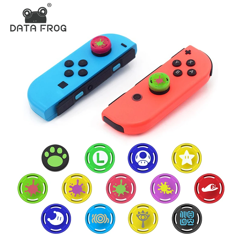 DATA FROG 2 PCS Analog Thumb Stick Grip Cap Skin Compatible Nintendo Switch OLED JoyCad Controller Sticks for Switch Replacement