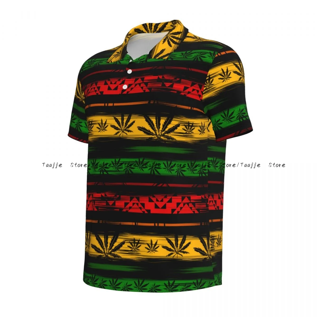 Men's Polo Shirt Rastafarian Leaves Reggae Male Clothing Summer Casual Short Sleeve Shirt Sweatshirt