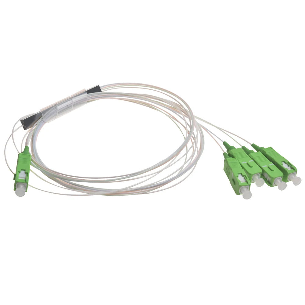 Lenew FTTH Factory Supply High Quality Steel Tube Type Fiber Optical Splitter Mini 1*4 SC APC UPC Fiber Optic Splitter