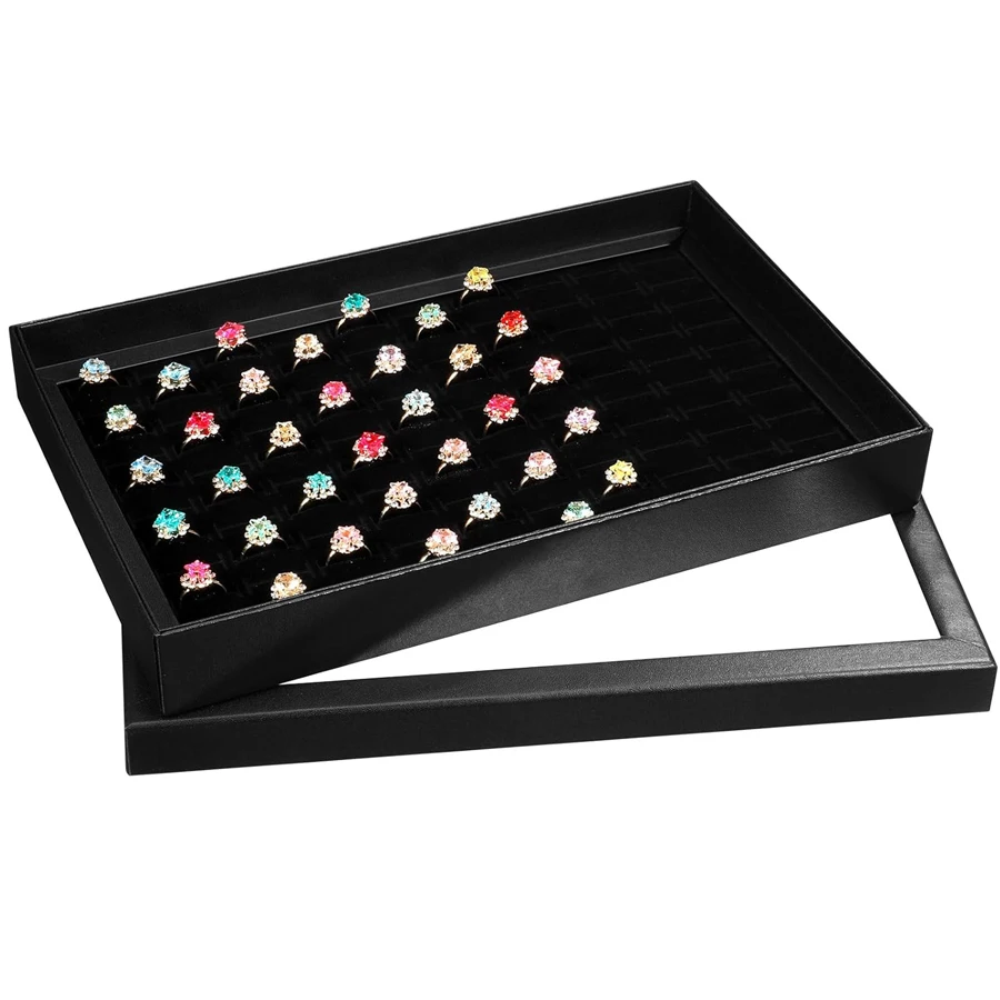 

Velvet Ring Box 100 Slots, Stud Earring Organizers and Storage Jewelry Display Case for Stud Earring Jewelry Tray Organizer
