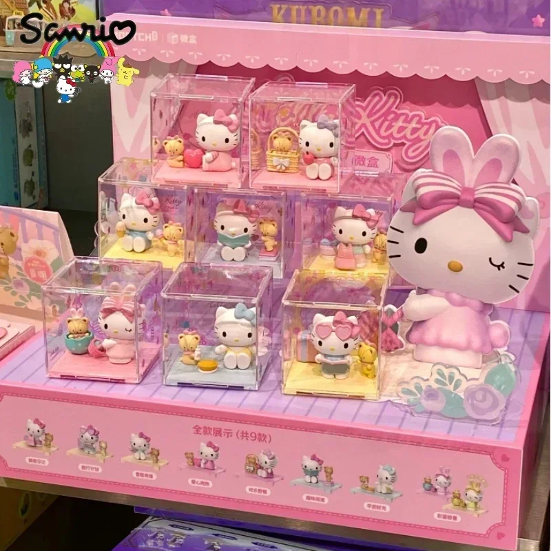 Genuíno sanrio olá kitty querida playmate série caixa cega ornamentos crianças brinquedos presentes de aniversário quarto surpresa decoração