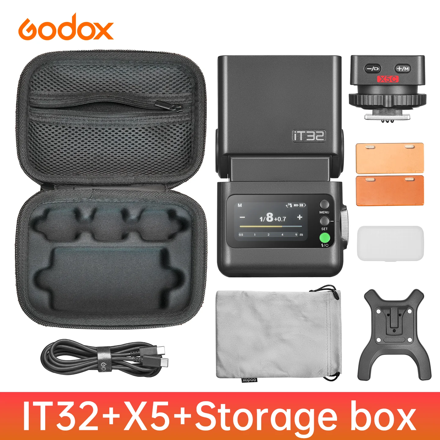 

Godox IFlash IT32 TTL Camera Flash with Magnetic Mounting X5 Wireless Flash Trigger for Sony Nikon Canon Fujifilm Olympus Camera