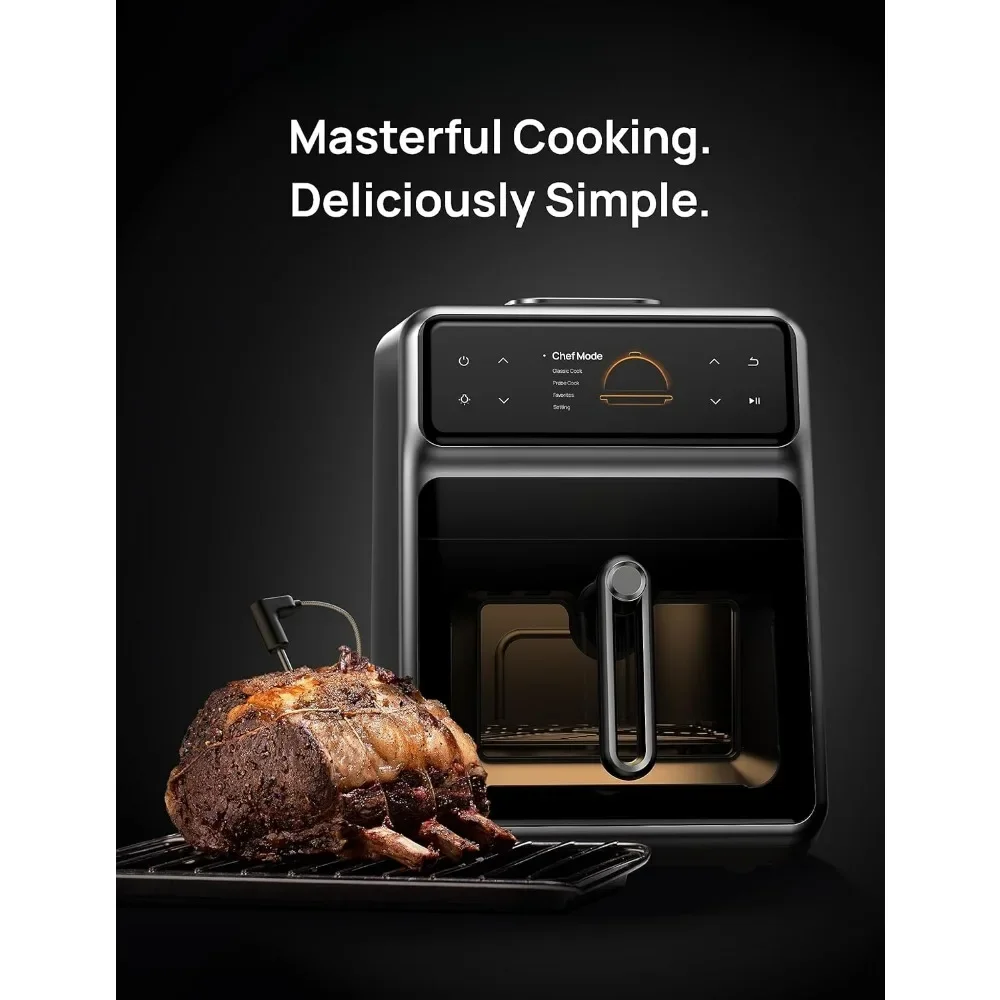 مقالي هواء ذكية عميقة مع مسبار دقيق لدرجة الحرارة ، 3 أوضاع طهي احترافية ، خوارزمية مخصصة ، أدوات مطبخ ، 6 قيراط