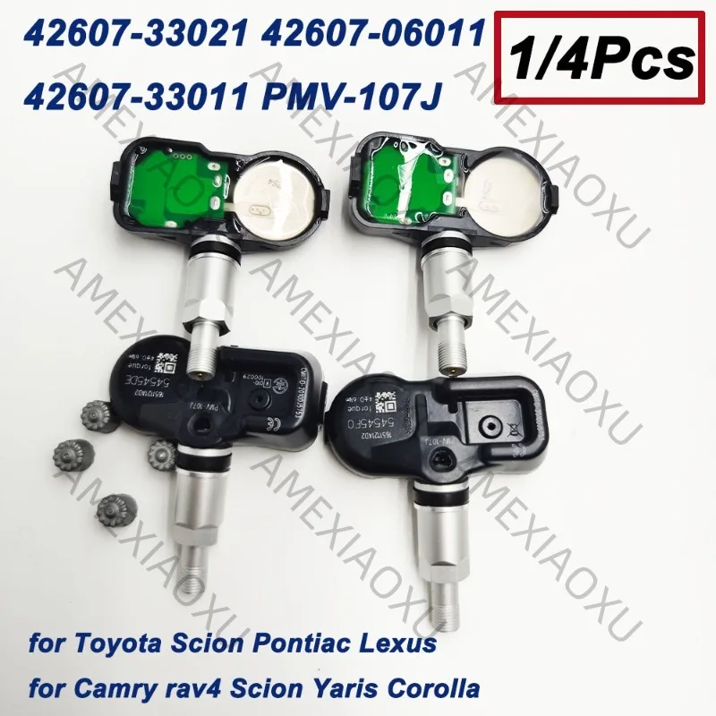 

4Pcs TPMS 315MHz PMV-107J Tire Pressure Monitor Sensor 42607-06011 FOR Toyota 4runner Rav4 Corolla 42607-33011 42607-33021 AMEXI
