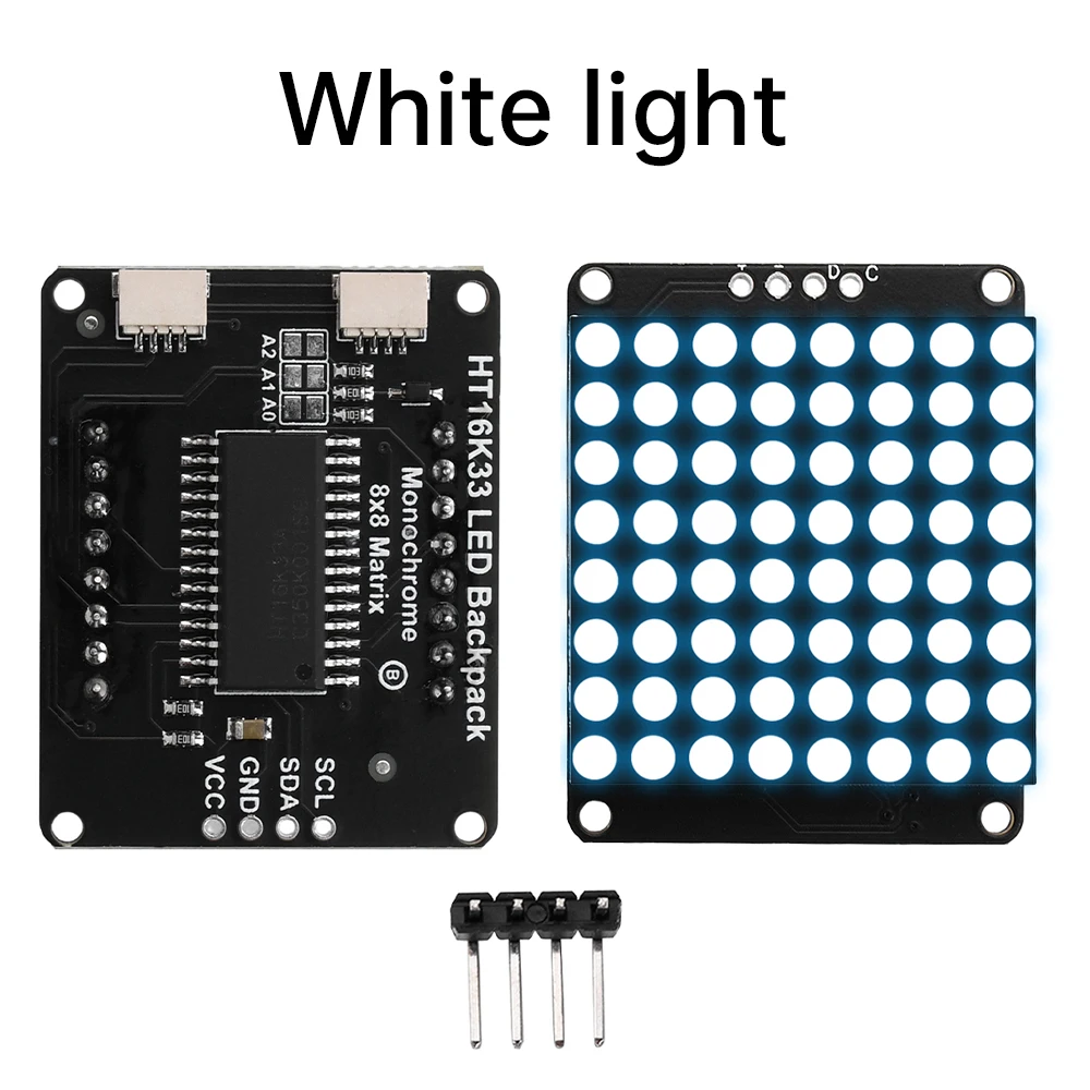 HT16K33 I2C Interface LED Driver 8X8 Matrix Common Negative LED Dot Matrix Module Support Extended Connection DIY LED Display