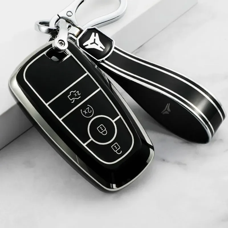 

TPU Car Key Case Cover Shell for Lincoln MKX MKC Ford Mondeo Explorer Edge Expedition Fusion Mustang Everest Focus C-Max S-Max