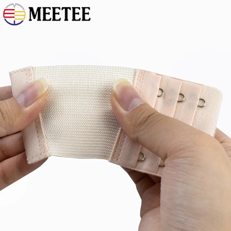 2/5/10Pc Bra Extension Strap 3 Row Underwear Adjust Clasp Bras Hook Eye Tape Corset Extension Ribbon Band DIY Sewing Accessories