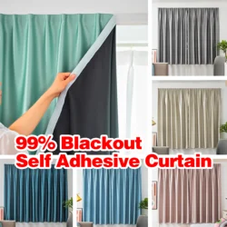 1 piece deluxe no-punch blackout curtains, high blackout portable paste design firm, suitable for bedroom living room kitchen