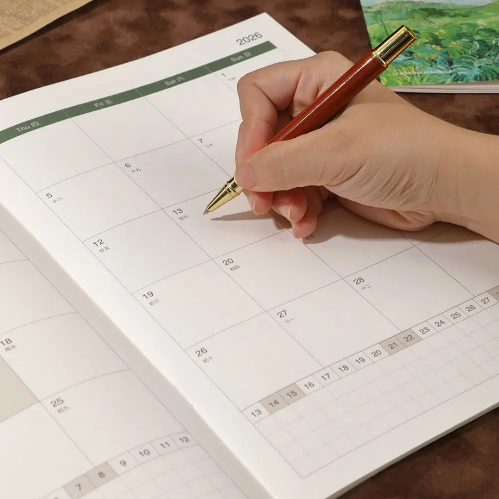2Pcs/Set A4/A6 2026 Schedules Notebook Learning Plan Work Efficiency Planner Notebook Life Check-in Agenda Planner School