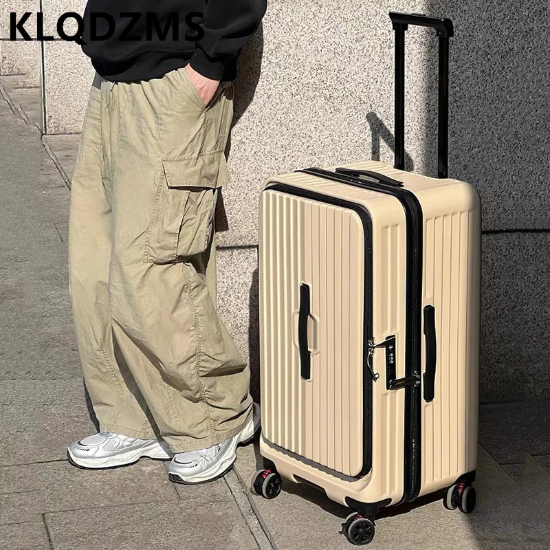 

Портативный чемодан KLQDZMS 20/24/26/28 дюймов для ноутбука, женский, на молнии, большой вместимости, универсальный, на колесиках