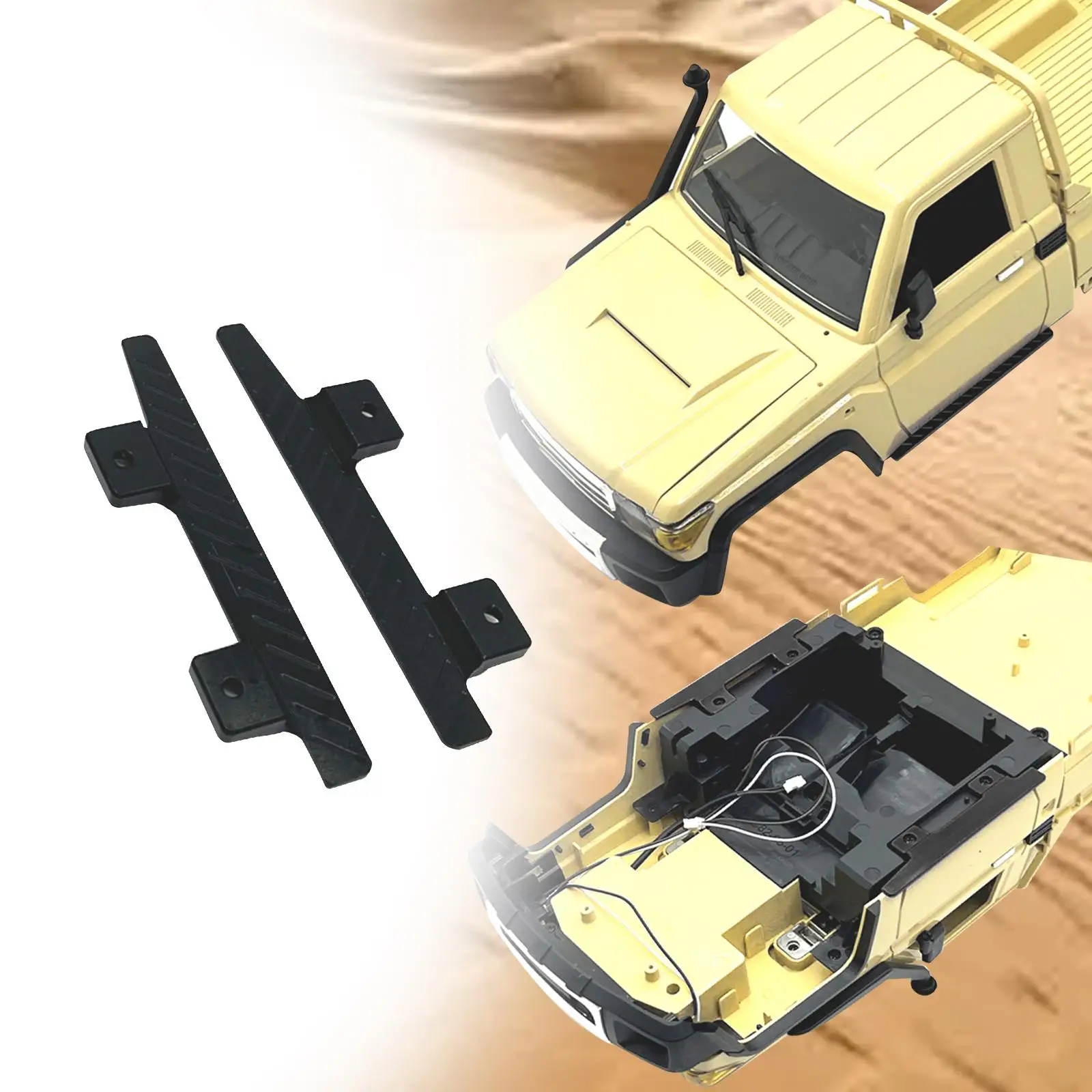 Metalowe stopnie boczne RC Car Foot Pedals Replacement, Foot Plate, RC Side Board dla MN82, LC79, MN78, 1/12 Scale RC Car