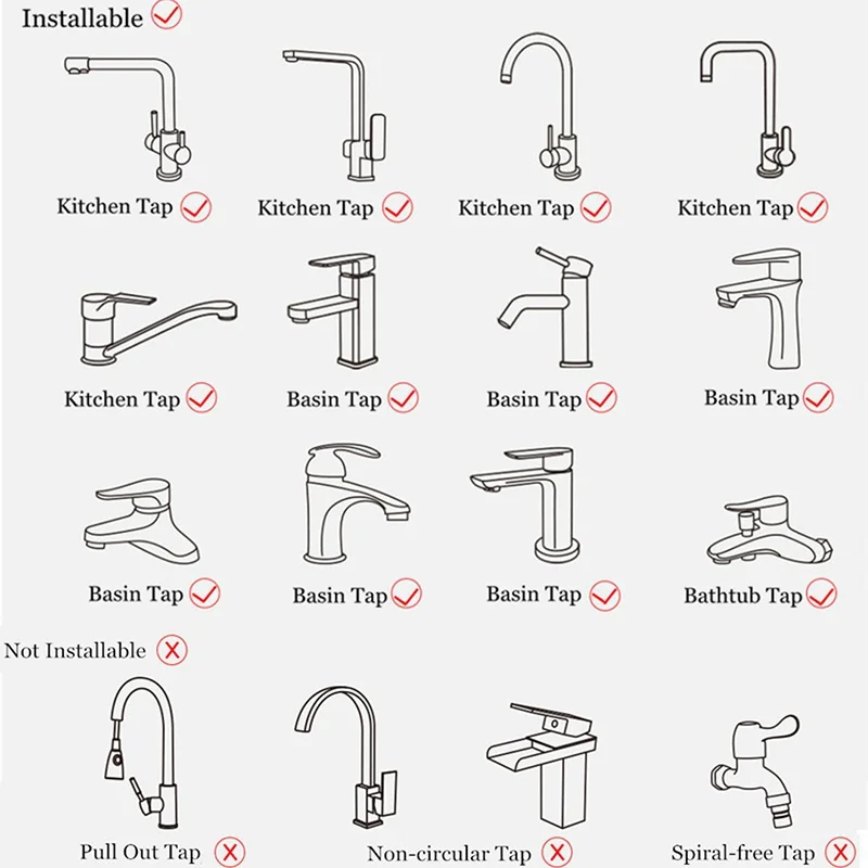 720° Swivel Faucet Extender Aerator Splash-proof Rotation Bubbler Kitchen Mixer Tap Adapter M22/M24 Water Saving Nozzle Sprayer