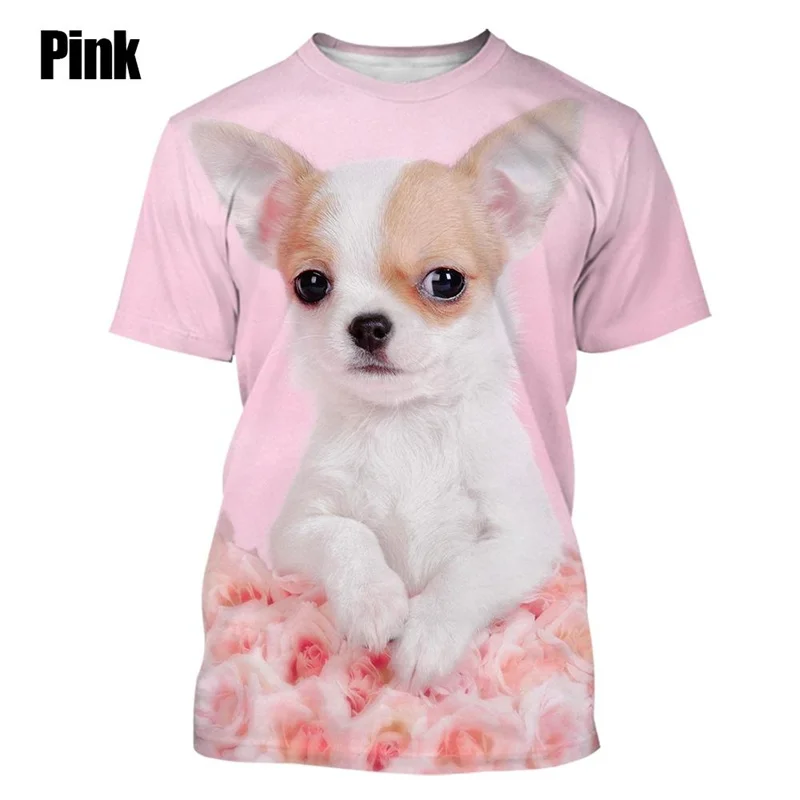 

2024 New 3D Animal Print T Shirt Cool Hip-hop Street Round Neck T-shirt Cute Dog Men Graphic Tshirts Women Tee Tops Clothes