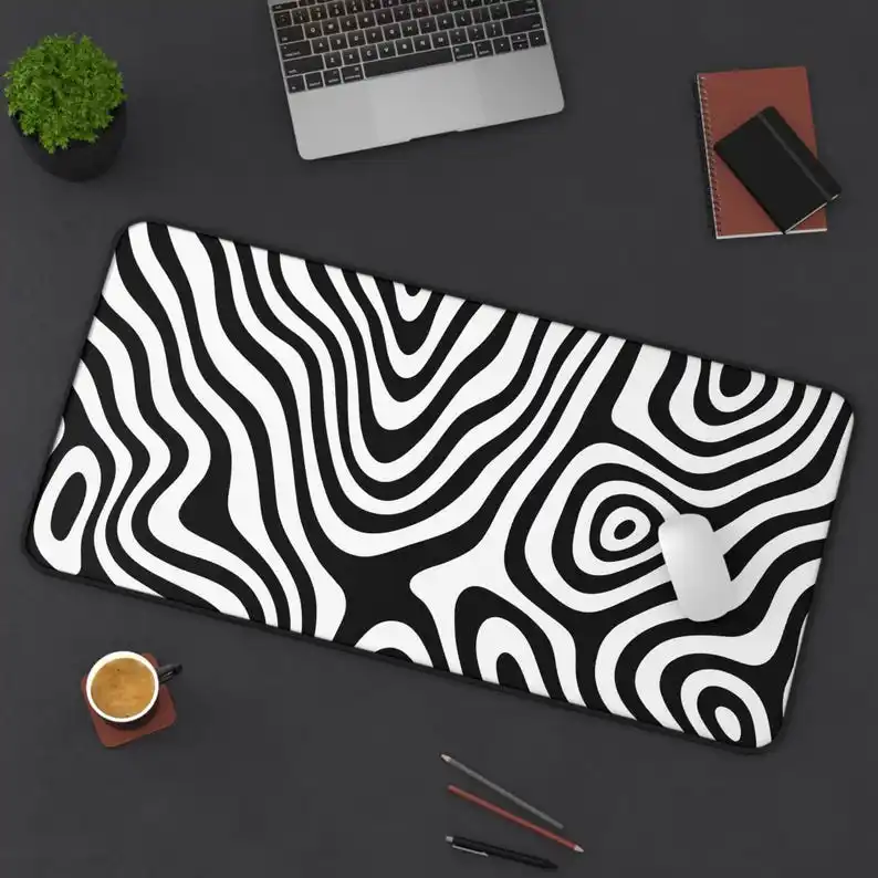 

Abstract Optical Illusion Mouse Pad -XXL Black and White Mouse Pad - Suitable for Modern Decor in Home, Office, or Study.