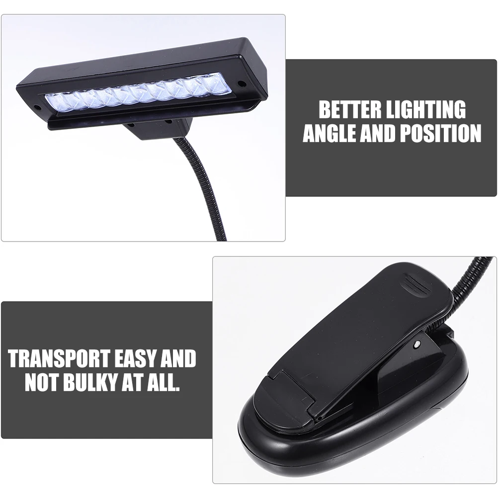 

Adjustable Led Music Stand Light Dimmable Touch Control Clip On Reading Lamp For Piano Usb Rechargeable Portable Book Light