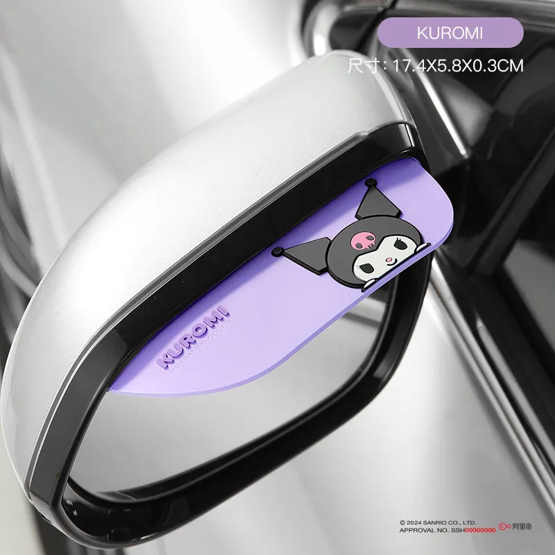 Genuine Sanrio Car Reversing Mirror Rearview Mirror Rain Cover Kuromi My Melody Cartoon Sun Visor Cute Car Supplies Car Supplies view 6