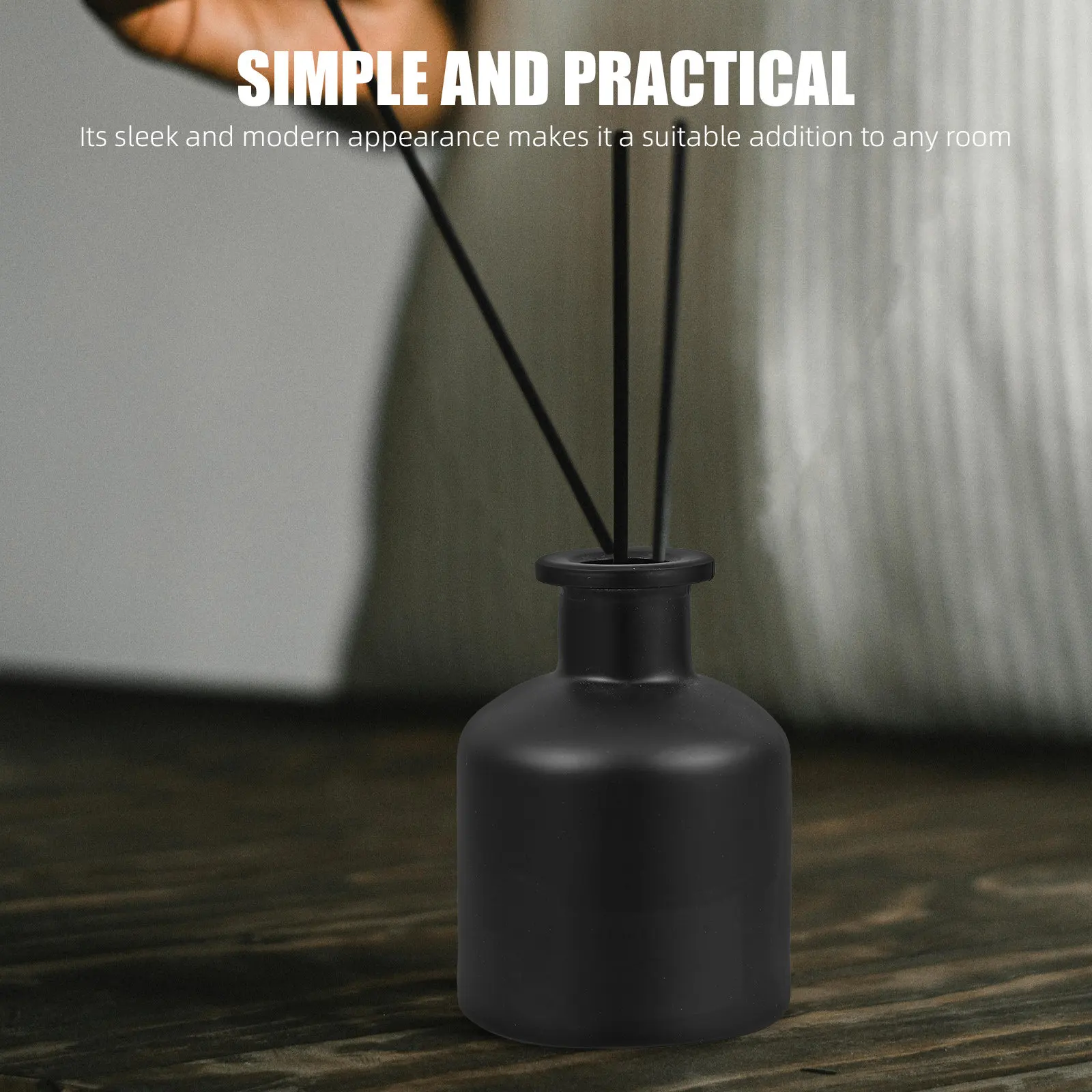 

2 шт. пустые цилиндрические стеклянные флаконы для ароматерапии, многоразовые емкости для ароматических диффузоров с ротанговыми палочками