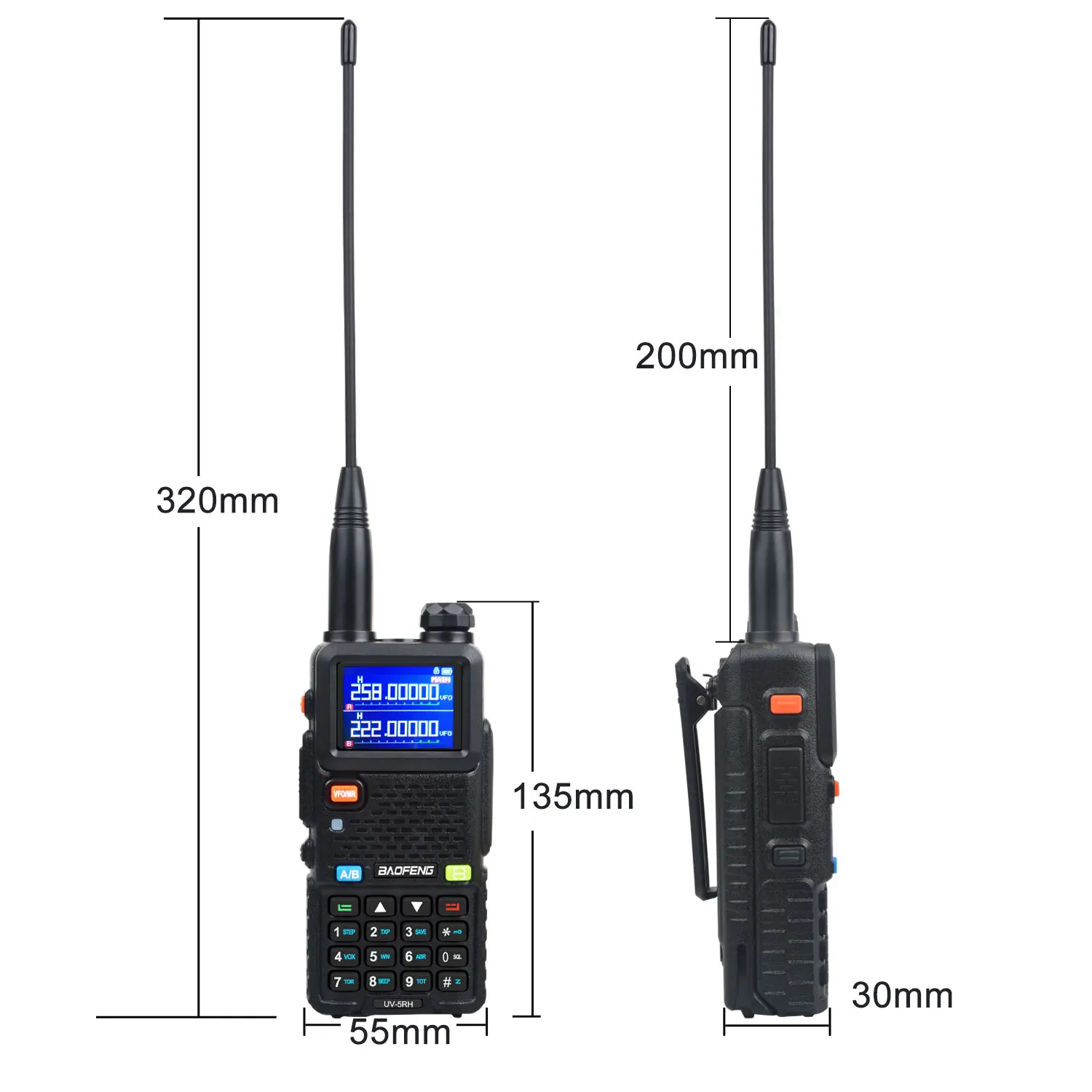 Imagem -05 - Tri-band Walkie Talkie Uhf 400-520mhz Vhf136174mhz 200260mhz Cópia Rápida sem Fio um Canal 7w 999ch Rádio fm Baofeng-uv5rh