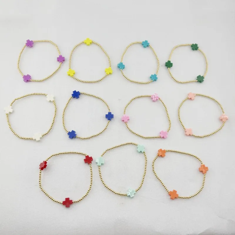 

YEEVAA Signature Cross Pattern 2mm Bead Bracelet,Fashion Jewelry Gift for Women Daily Layering