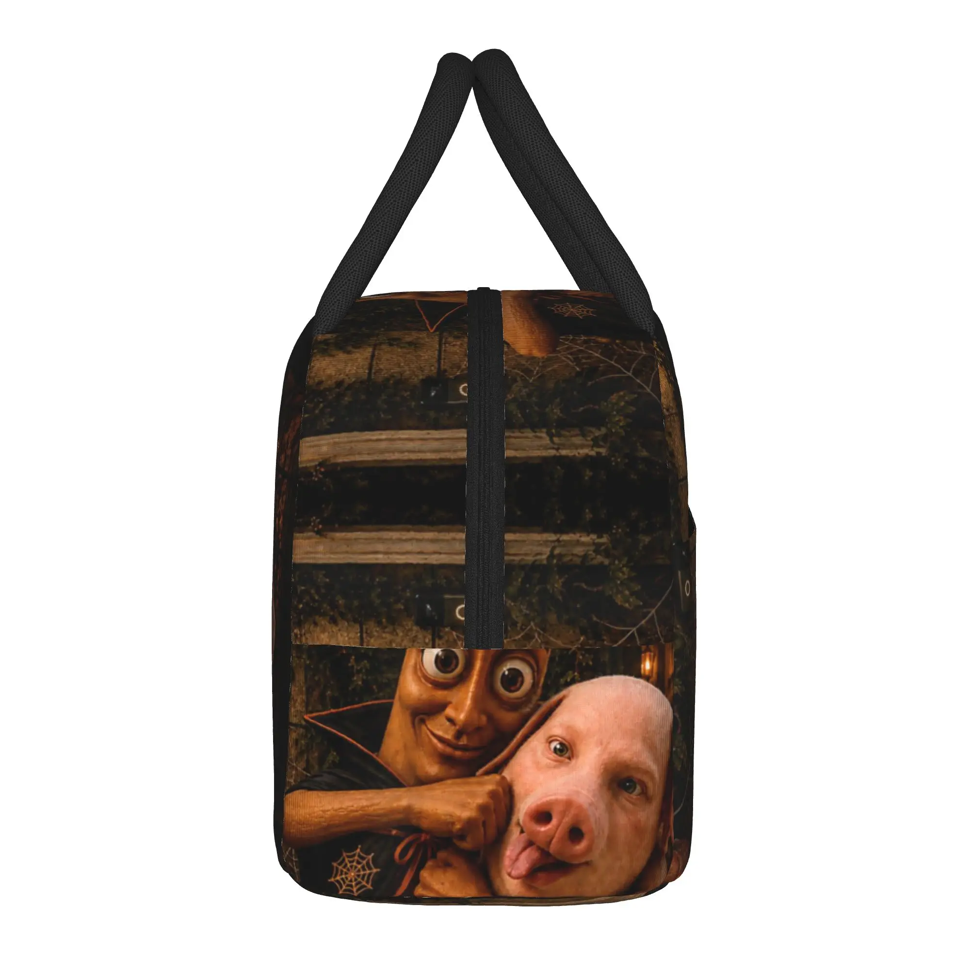 Motion at Your Front Door Tung Sahur John Pork Halloween Lunch Bag For Adult Designer Lunch Box Kawaii Travel Cooler Bag