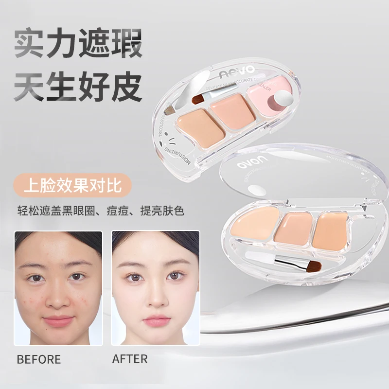 Face Contour Concealer Cream Waterproof Matte Full Coverage Acne Spots Dark Circles Foundation Long Lasting Makeup Brighten Skin