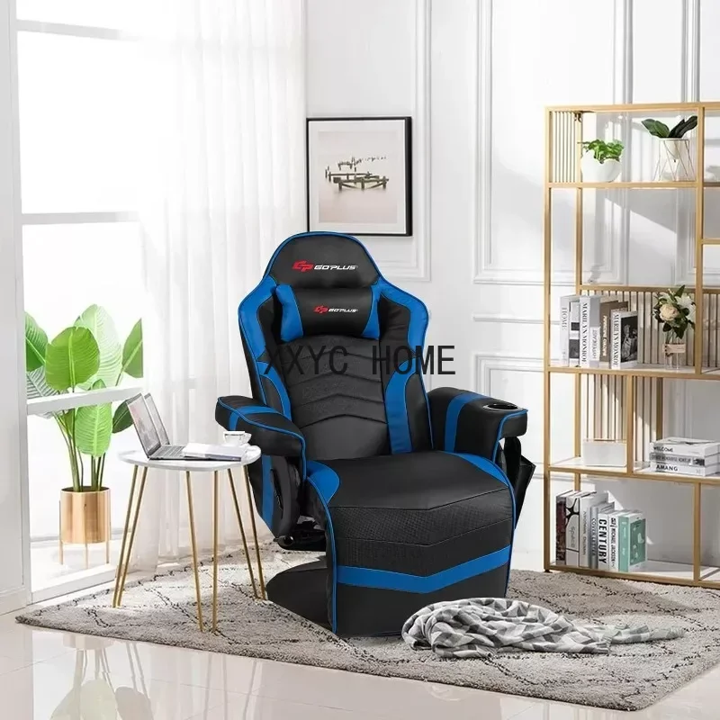 

Gaming Recliner Massage Gaming Chair with Footrest Ergonomic PU Leather Single Sofa with Cup Holder Headrest and Side Pouch,