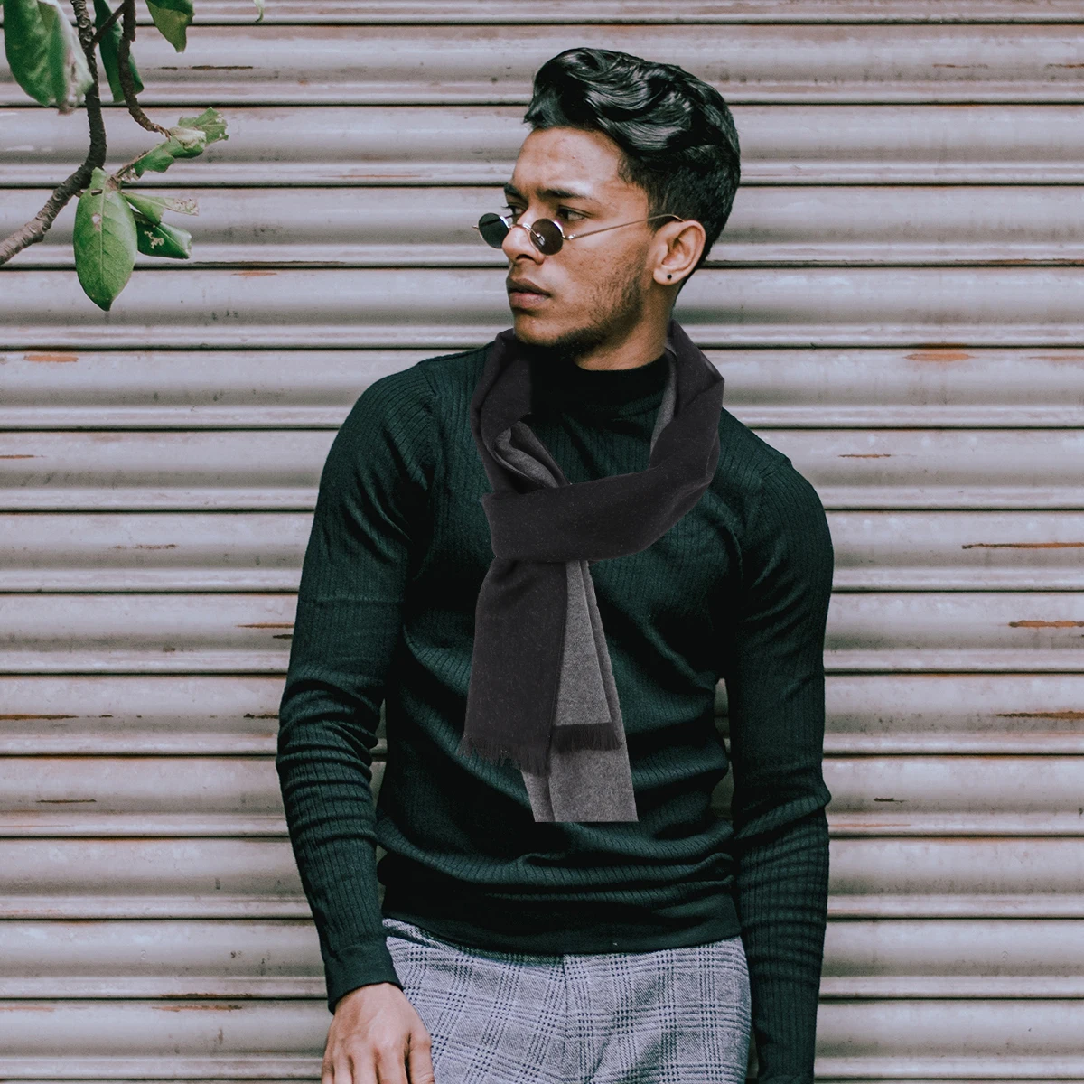 

Double Color Matching Scarf Premium Material Durable Long Term Use Winter Autumn Fashion Cozy Soft Male Gift Man Shawl