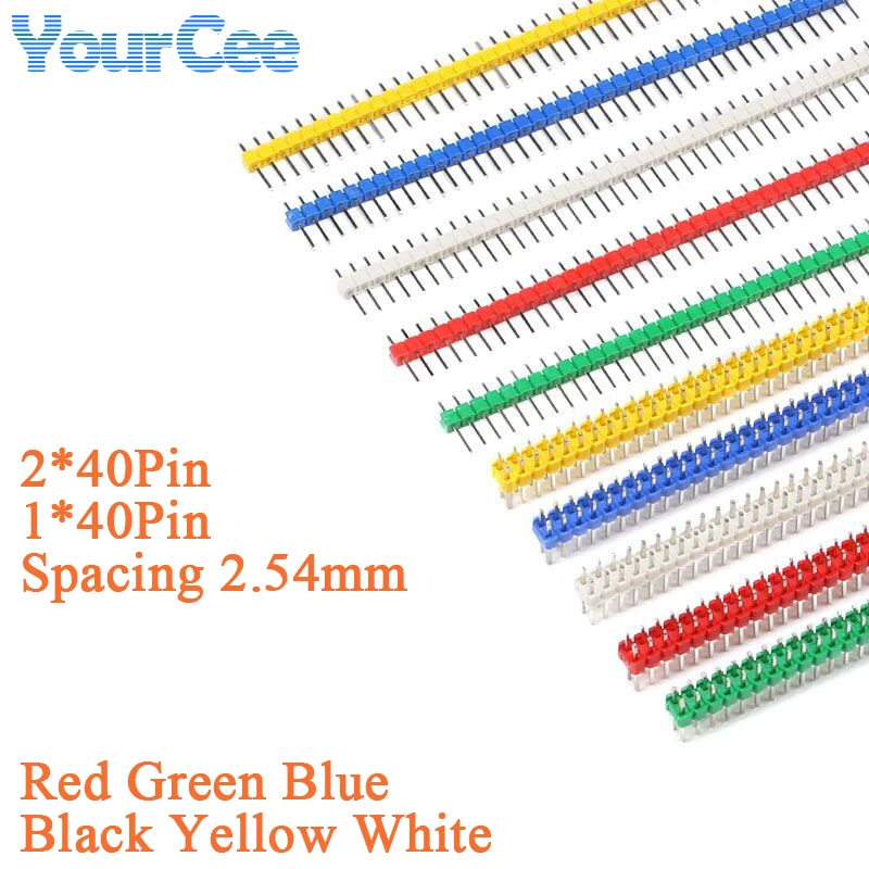 5 sztuk/1 szt. Pojedynczy dwurzędowy pin 2,54 MM odstęp 1X40P 2X40P proste wygięte złącze igłowe zakrzywiona igła specjalna 17 MM 21 MM długość — zdjęcie 3