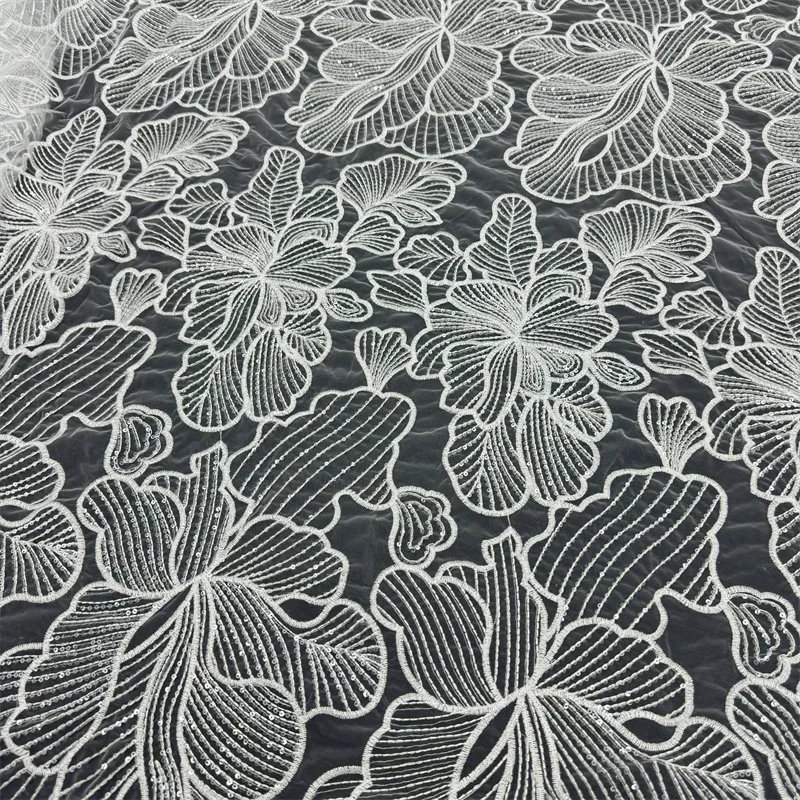 

130 см кружевная ткань, вышитая блестками сетчатая ткань, трансграничная эксклюзивная поставка, многоцветный свадебный материал с блестками SC613