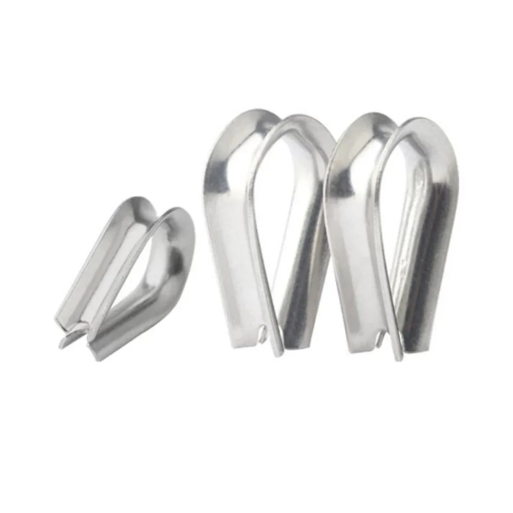 M1.5 M2 M3 M4 M5 M6M8 M10 304 Stainless Steel Thimbles Ring Clamp Cable Wire Rope Clamp Protective Sleeve Thimbles Rigging Clamp