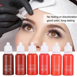 6pcs 15ml Natural Eyebrow Dye Plant Tattoo Ink Microblading Pigments Permanent Makeup Color for Tattoos Eyebrow Lips Body Art