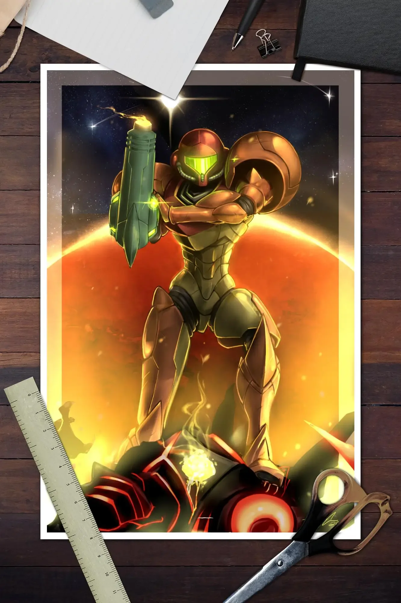 Metroid Prime Video Game Canvas Art Poster and Wall Art, Picture Print, Modern Family Bedroom Decor, Posters