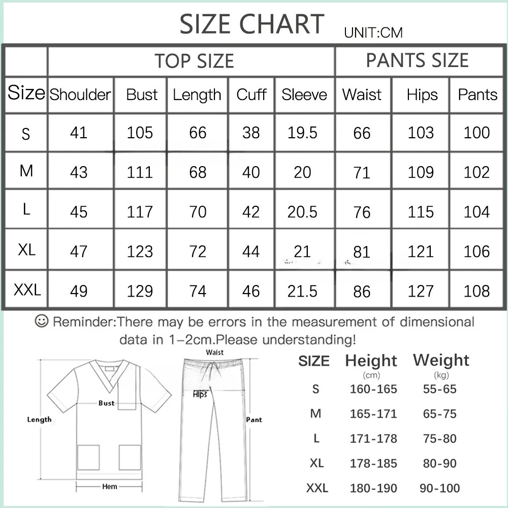 새로운 주름 방지 소프트 수트 간호 작업복 의료 간호사 유니폼 간호 스크럽 세트 여성 남성 의료 수술복