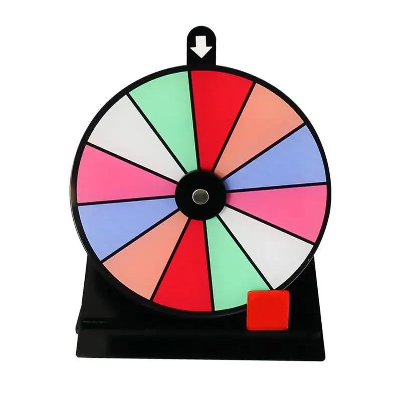 Wheel of Fortune Game Spinner avec support, roue de prix pour fête de salon professionnel, non ald, 12 emplacements