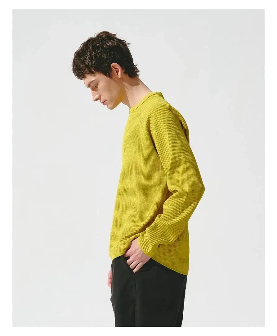 

Qui Dry Long Sve T-irt Breathable Sweat Absorbent Wfle Pattern Unbranded Men's Faion Autumn Wear Comfortable Fit