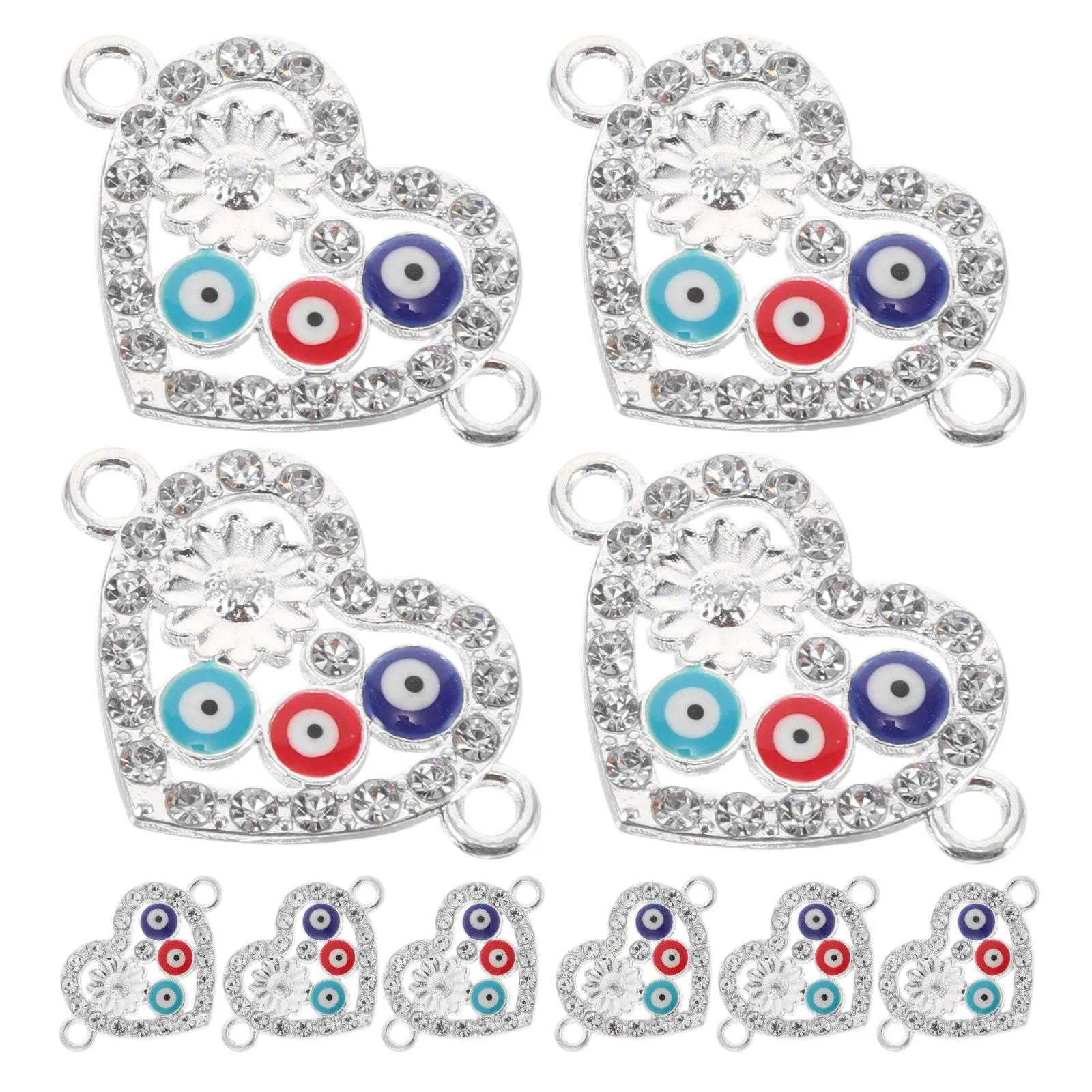 

10Pcs Alloy Evil Eye Heart Charms Small Pendants for Bracelets Necklaces Jewelry Making Craft Supplies DIY Accessories