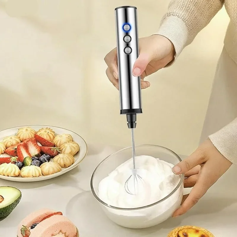 Electric Milk Frother Handheld - 3-in-1 Elektrischer Handmilchaufschäumer, Mini-Handmixer mit 3