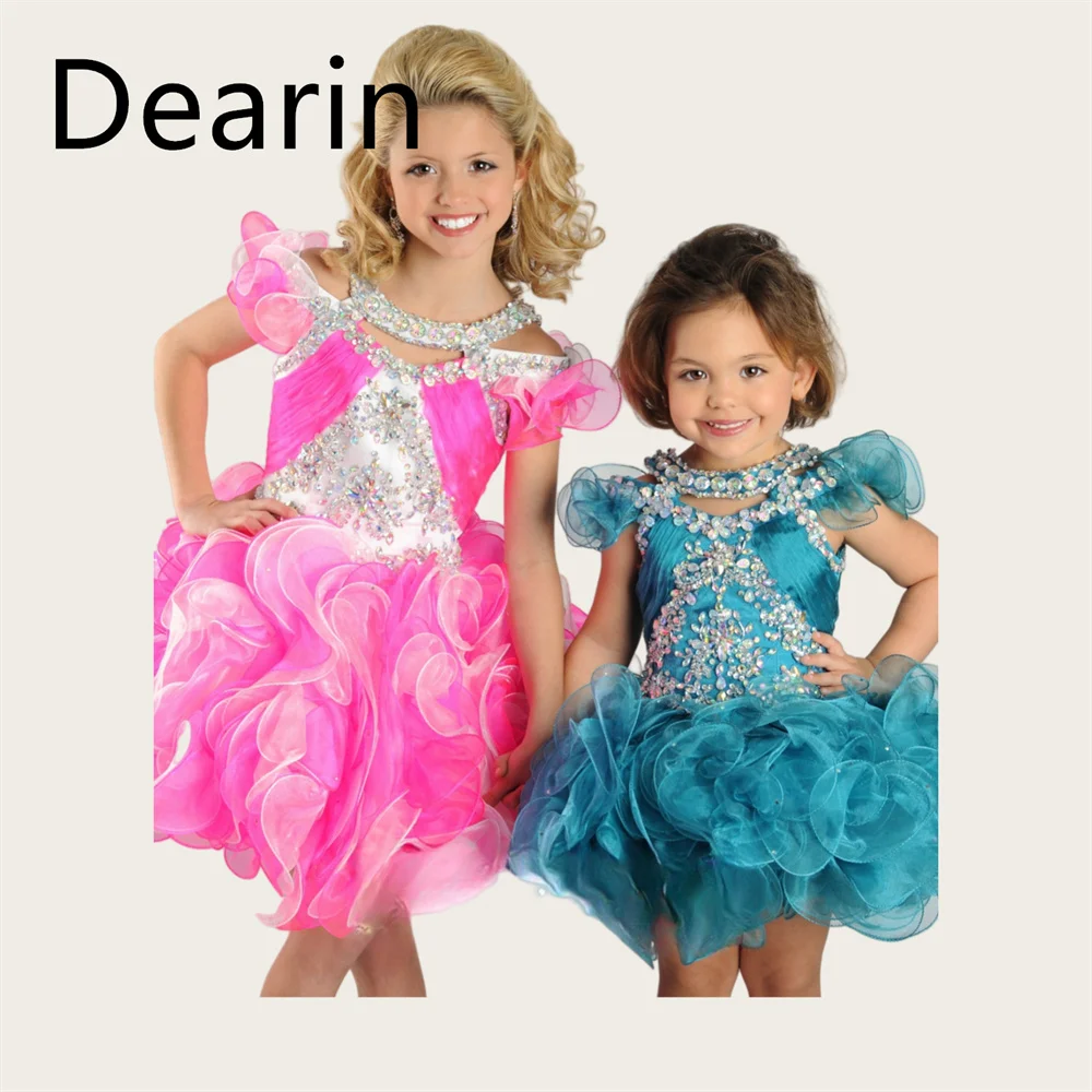 

Flower Girl Dress Dearin Jewel A-line Mini Length Skirts Fold Flower Girl Dresses