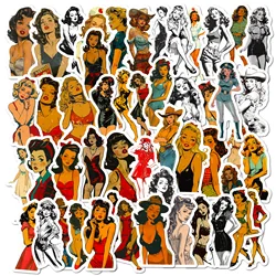 50Pcs Adult Retro Sexy Pin Up Girl Stickers DIY Waterproof Laptop Luggage Guitar Skateboard Scrapbooking Graffiti Decals