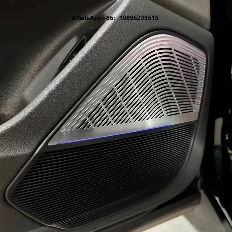 LIAO Car Interior Ambient Light Decorative Trim for Q8 2020-2025 Door Speaker Cover LED Illuminated Audio Grille 12V