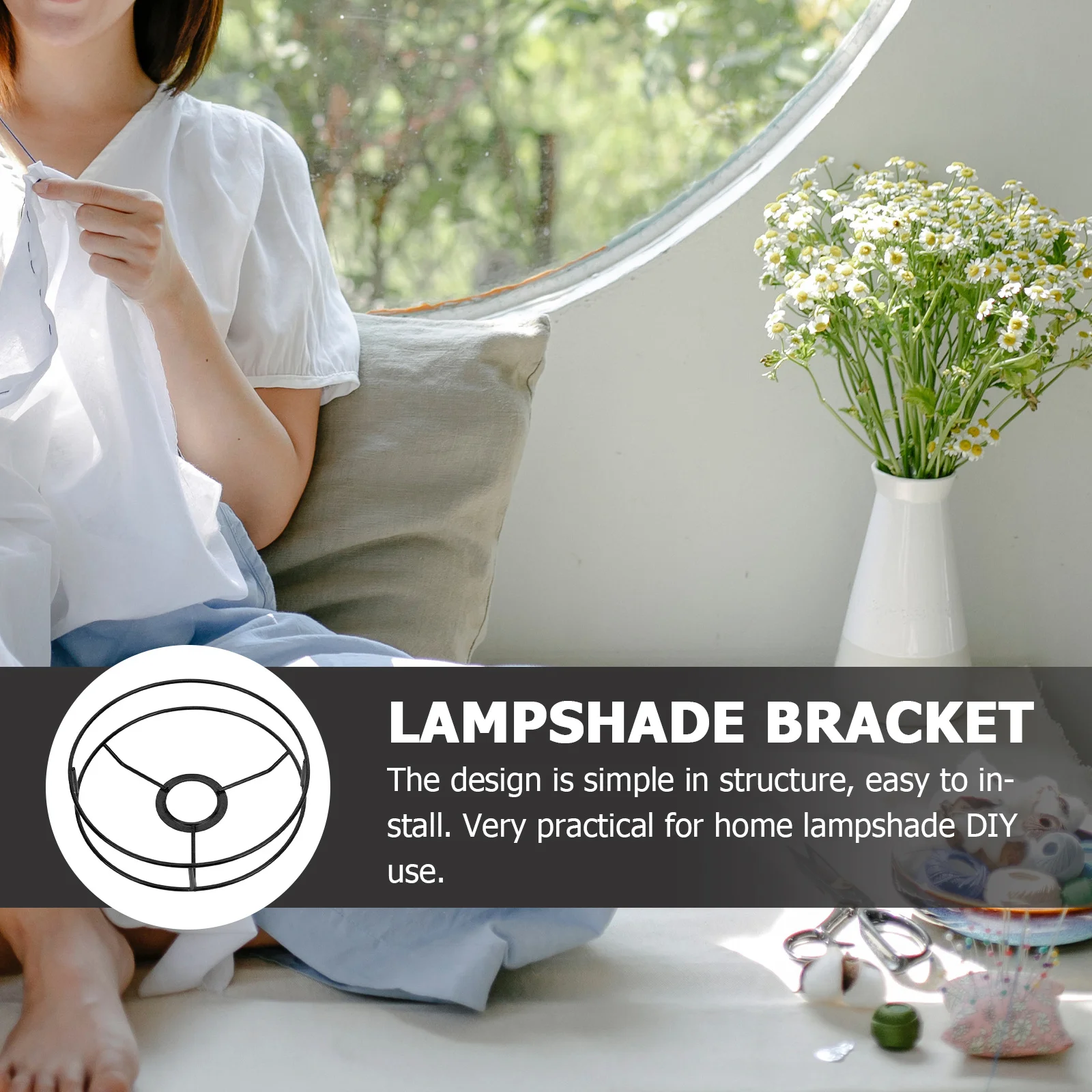 Round Lampshade Frame Iron Diy Ceiling Light Rack For Chandelier Pendant Lamp Shade Bracket Home Lighting Accessory