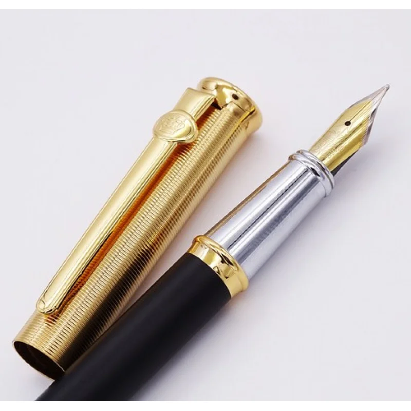 A + Duke 17, матовая черная металлическая перьевая ручка, красивая волнистая крышка, мидие перо, подарочная ручка