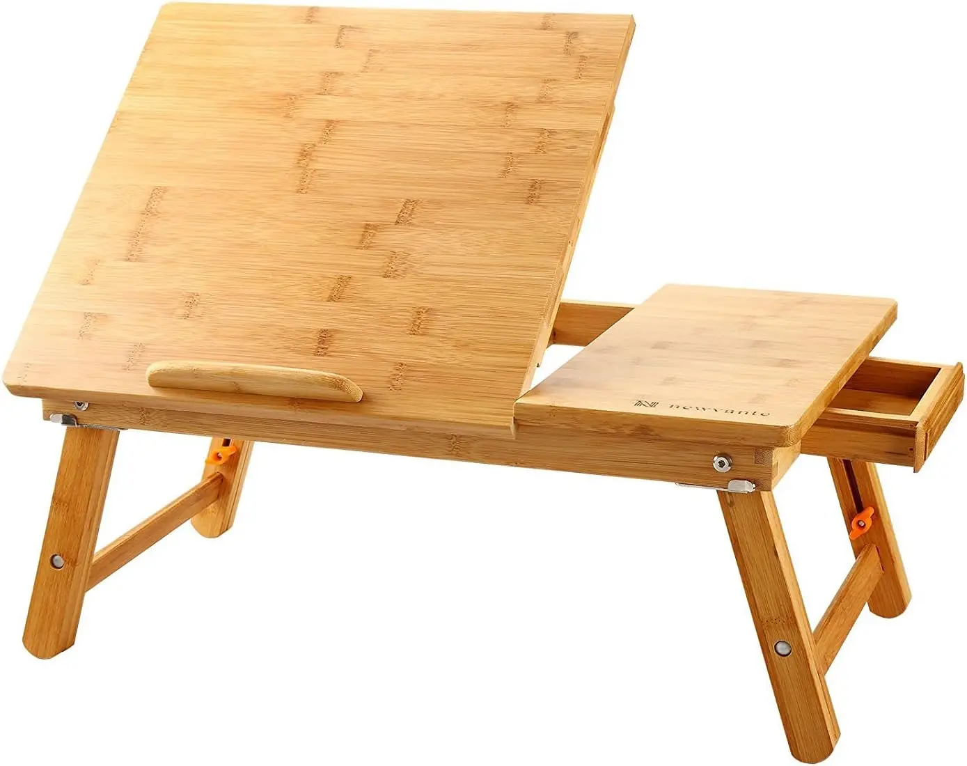 

Laptop Desk Table Adjustable Bamboo Foldable Breakfast Serving Bed Tray W' Tilting Top Drawer