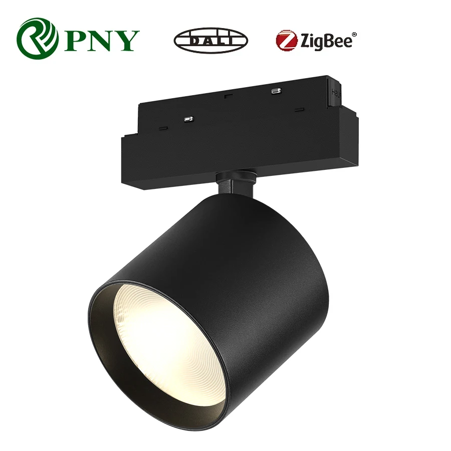 pny smart dimmable led sistema de iluminacao de pista magnetica regulavel linear luz spot rail dali tuya zigbee dc 48v 10w 20w 30w 01