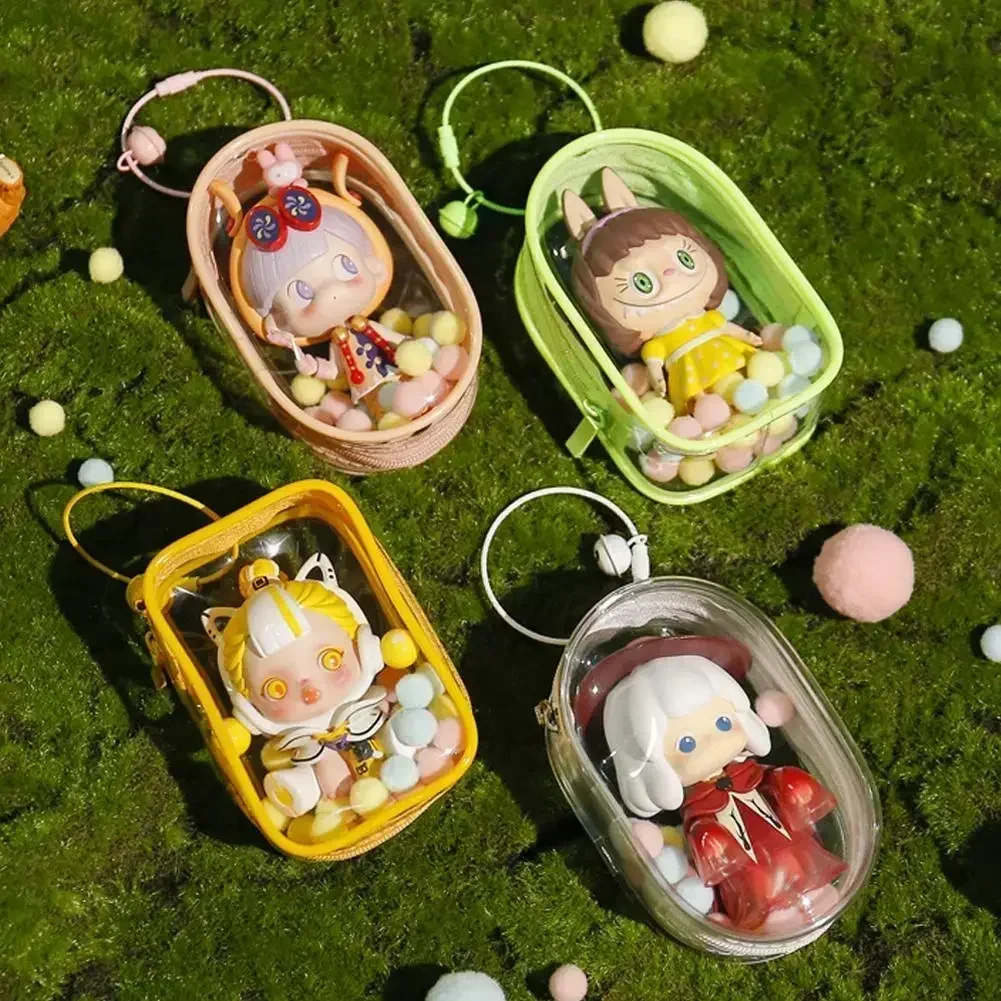 Portable Transparent Mystery Doll Accessories Box Keychain Chain Bag Mystery Toy Storage Boxes for Doll Toy Zipper Pouch